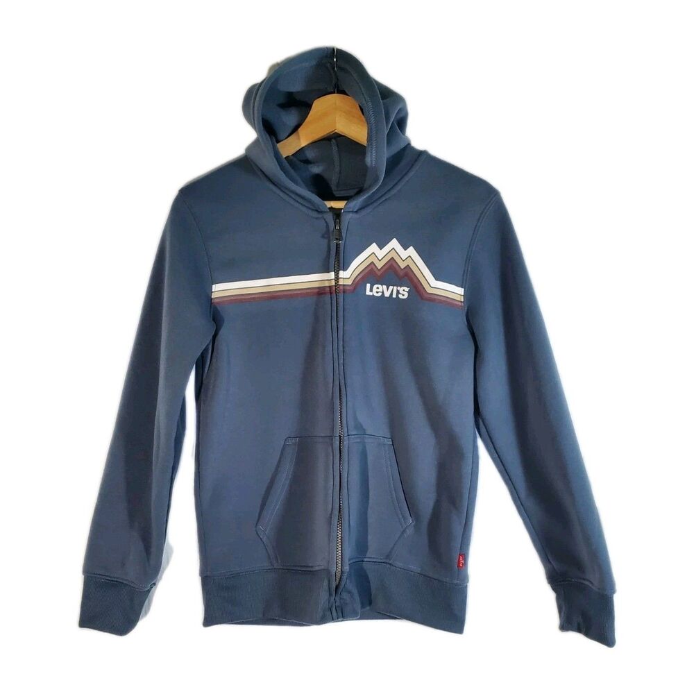 Levi's Boys Mountain Stripe Zip‎ Hoodie Sz 12-13 G